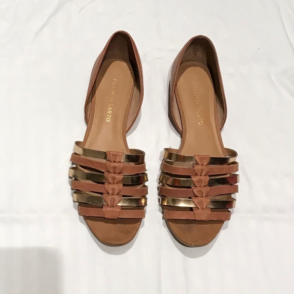 Franco Sarto Shoes - Franco Sarto Leather Flats/Sandals. Brown. Size 8